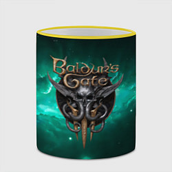 Кружка 3D Baldurs Gate 3 logo green, цвет: 3D-желтый кант — фото 2