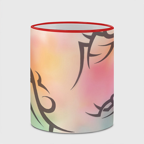 Кружка цветная Трайбл граффити / 3D-Красный кант – фото 2