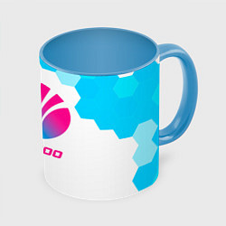 Кружка 3D Daewoo neon gradient style, цвет: 3D-белый + небесно-голубой