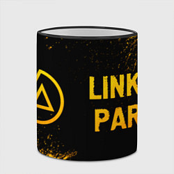 Кружка 3D Linkin Park - gold gradient: надпись и символ, цвет: 3D-черный кант — фото 2