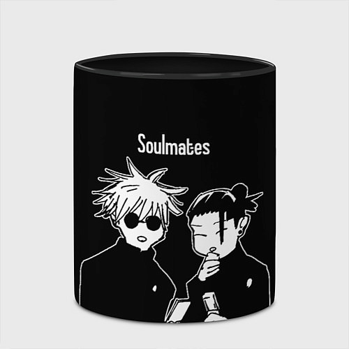 Кружка цветная Сатору Годжо и Гетто Сугуру - Магическая битва / 3D-Белый + черный – фото 2
