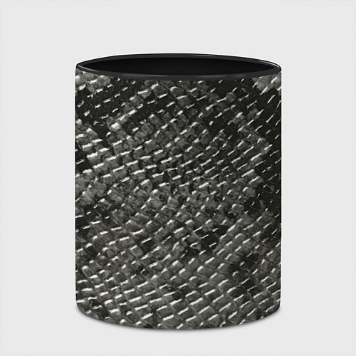 Кружка цветная Кожа змеи - текстура / 3D-Белый + черный – фото 2