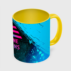 Кружка 3D Imagine Dragons - neon gradient, цвет: 3D-белый + желтый