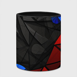 Кружка 3D Black blue red elements, цвет: 3D-белый + черный — фото 2