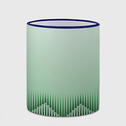Кружка 3D Зеленый градиент с ромбами, цвет: 3D-синий кант — фото 2