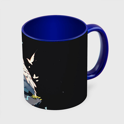 Кружка цветная Филины и магия / 3D-Белый + синий – фото 1