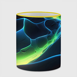 Кружка 3D Зеленый свет на плитах, цвет: 3D-желтый кант — фото 2