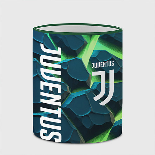 Кружка цветная Juventus green neon / 3D-Зеленый кант – фото 2