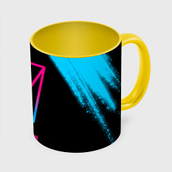 Кружка 3D Within Temptation - neon gradient, цвет: 3D-белый + желтый