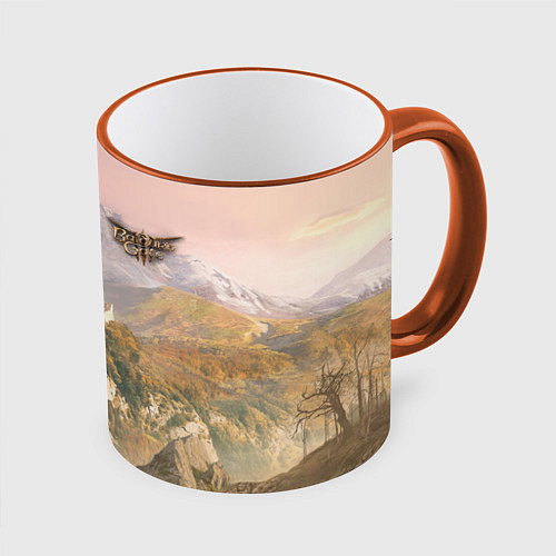 Кружка цветная Baldurs Gate 3 Castle / 3D-Оранжевый кант – фото 1