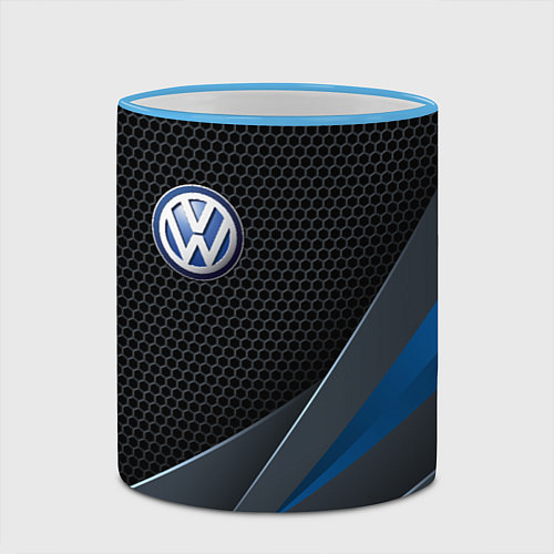 Кружка цветная Фольцваген - синяя броня / 3D-Небесно-голубой кант – фото 2