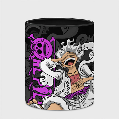 Кружка цветная One piece - Gear 5- purple / 3D-Белый + черный – фото 2