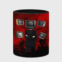 Кружка 3D Skibidi toilet Tv Man, цвет: 3D-белый + черный — фото 2