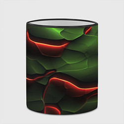 Кружка 3D Объемные красно зеленые плиты, цвет: 3D-черный кант — фото 2