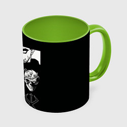 Кружка 3D Взгляд Берсерка, цвет: 3D-белый + светло-зеленый