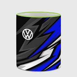 Кружка 3D Volkswagen - Синяя абстракция, цвет: 3D-светло-зеленый кант — фото 2