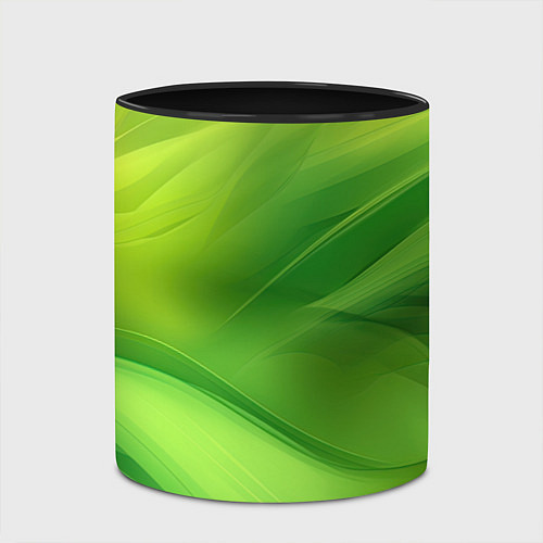 Кружка цветная Green lighting background / 3D-Белый + черный – фото 2