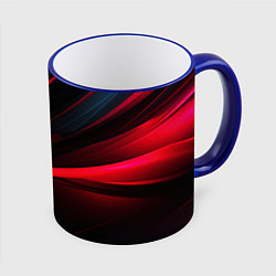 Кружка 3D Red lighting black background, цвет: 3D-синий кант