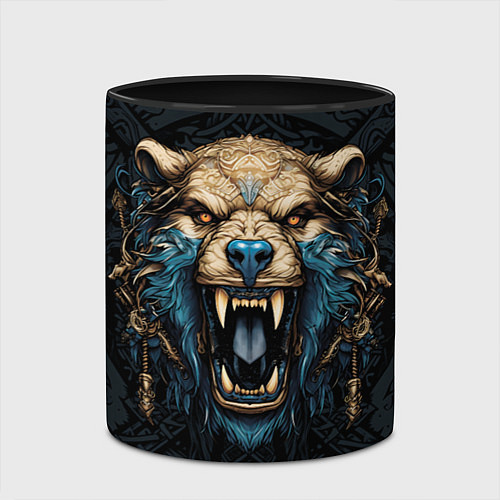 Кружка цветная Скандинавский медведь / 3D-Белый + черный – фото 2