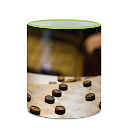 Кружка 3D Игра в шашки, цвет: 3D-светло-зеленый кант — фото 2