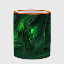 Кружка 3D Зеленые разводы, цвет: 3D-оранжевый кант — фото 2