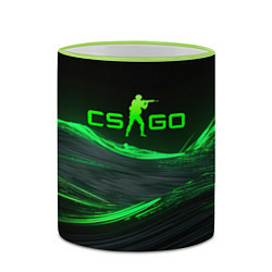 Кружка 3D CSGO neon green logo, цвет: 3D-светло-зеленый кант — фото 2