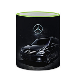Кружка 3D Mercedes black, цвет: 3D-светло-зеленый кант — фото 2