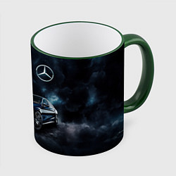 Кружка 3D Mercedes Benz galaxy, цвет: 3D-зеленый кант