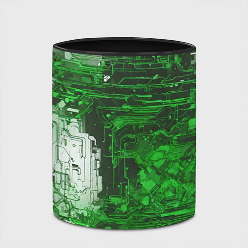 Кружка цветная Киберпанк заражение зелёное / 3D-Белый + черный – фото 2