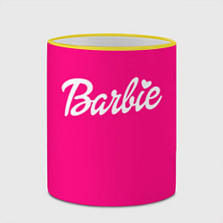 Кружка 3D Барби розовая, цвет: 3D-желтый кант — фото 2