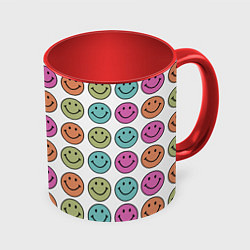 Кружка 3D Smiley face, цвет: 3D-белый + красный