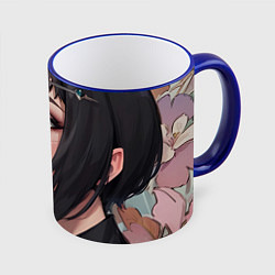 Кружка 3D Красотка Шэдоухарт, цвет: 3D-синий кант