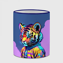 Кружка 3D Cool tiger cub - pop art, цвет: 3D-синий кант — фото 2