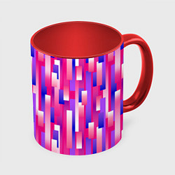 Кружка 3D Градиентные прямоугольники, цвет: 3D-белый + красный