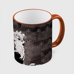 Кружка 3D Re Zero Ram and Rem, цвет: 3D-оранжевый кант