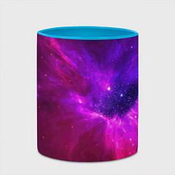 Кружка 3D Бескрайнее космическое пространство - галактика, цвет: 3D-белый + небесно-голубой — фото 2