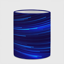 Кружка 3D Яркие неоновые полосы - минимализм, цвет: 3D-синий кант — фото 2