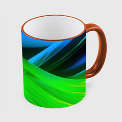 Кружка цветная Blue green abstract