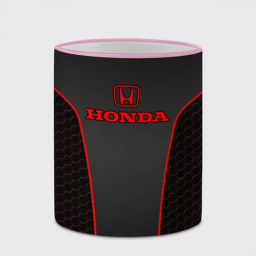 Кружка цветная Honda - униформа красная / 3D-Розовый кант – фото 2