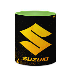 Кружка 3D Suzuki - gold gradient, цвет: 3D-белый + светло-зеленый — фото 2