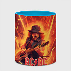 Кружка 3D ACDC rock music fire, цвет: 3D-белый + небесно-голубой — фото 2