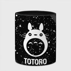 Кружка 3D Totoro glitch на темном фоне, цвет: 3D-белый + черный — фото 2