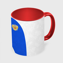 Кружка 3D Герб РФ - white sport, цвет: 3D-белый + красный