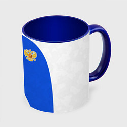 Кружка 3D Герб РФ - white sport, цвет: 3D-белый + синий