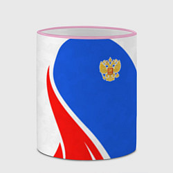 Кружка 3D Герб РФ - white sport, цвет: 3D-розовый кант — фото 2