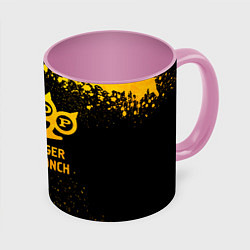 Кружка 3D Five Finger Death Punch - gold gradient, цвет: 3D-белый + розовый