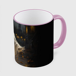 Кружка 3D Приведение с тыквой, цвет: 3D-розовый кант