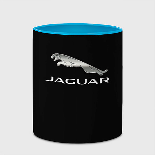 Кружка цветная Jaguar sport brend / 3D-Белый + небесно-голубой – фото 2