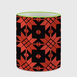 Кружка 3D Удмуртский - вертикаль black, цвет: 3D-светло-зеленый кант — фото 2