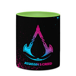 Кружка 3D Assassins Creed - neon gradient, цвет: 3D-белый + светло-зеленый — фото 2